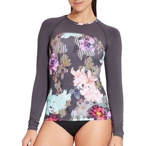 calia by carrie underwood women's plus size long sleeve zip up rash guard